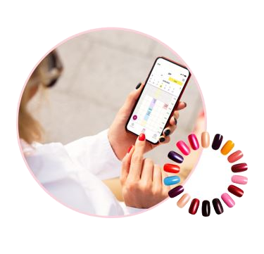 בעלת עסק משתמשת באפליקציה